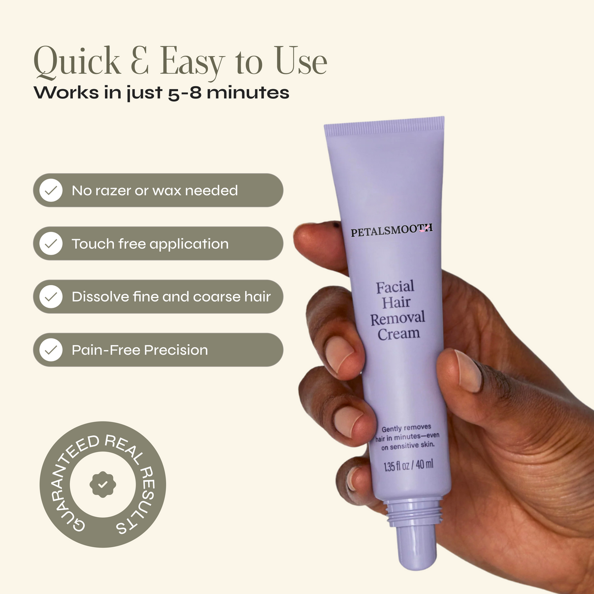 Facial Hair Removal Cream + Calming Serum – PetalSmooth